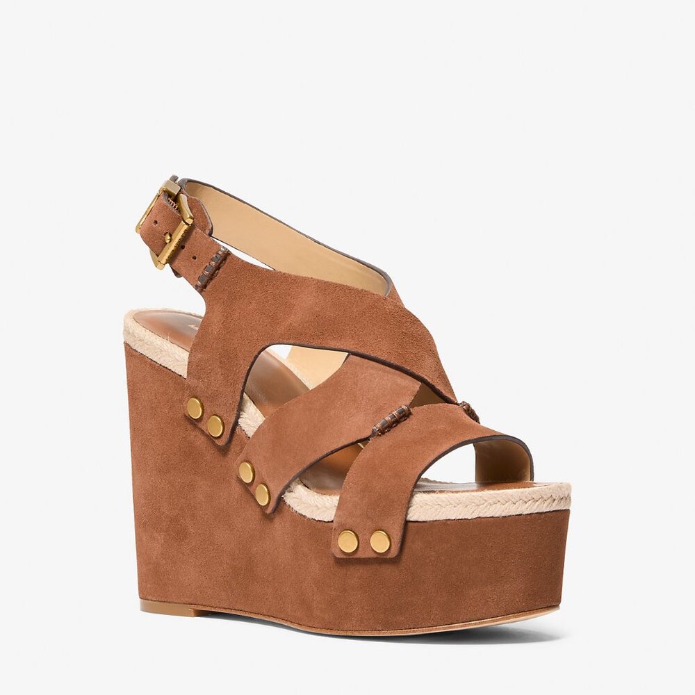 MICHAEL Michael Kors Raven Studded Suede Wedge Sandal 🇨🇦